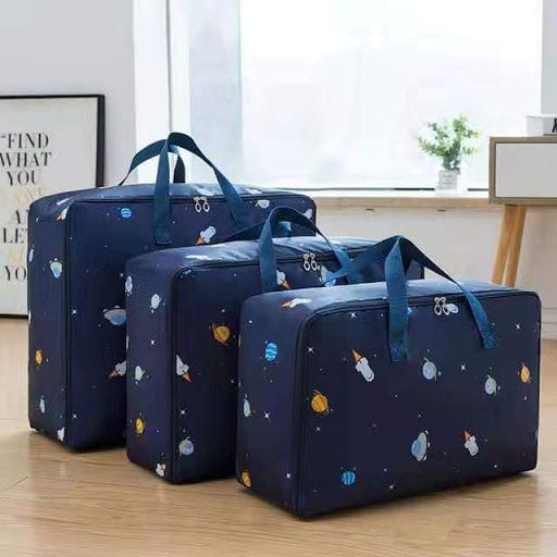 Bộ 3 túi đựng quần áo chăn màn họa tiết hoa văn chống thấm cao cấp