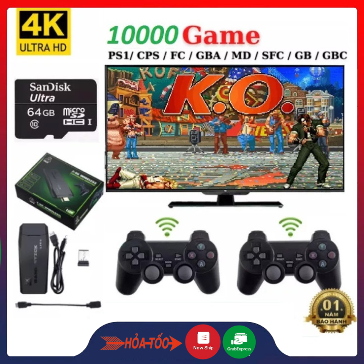 Máy Chơi Game Cầm Tay STICK 4K 10.000 trò chơi - Đua xe thú, Đấu trường thú, Mario,PS1/Nitendo switch - Máy Chơi Cầm Tay HDMI, Máy Chơi Game Cầm Tay Giá Rẻ, Máy Chơi Game STICK, Máy Chơi Game Không Dây, Máy Chơi Game Cầm Tay