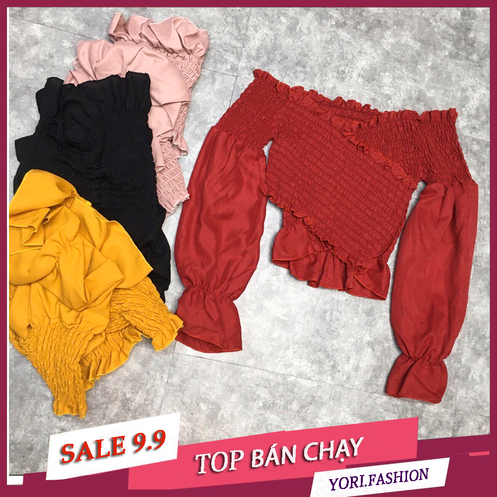 ÁO NHÚN CỔ ĐẮP CHÉO TAY DÀI, ÁO NHÚN TRỄ VAI TAY PHỒNG CỔ CHÉO AN63