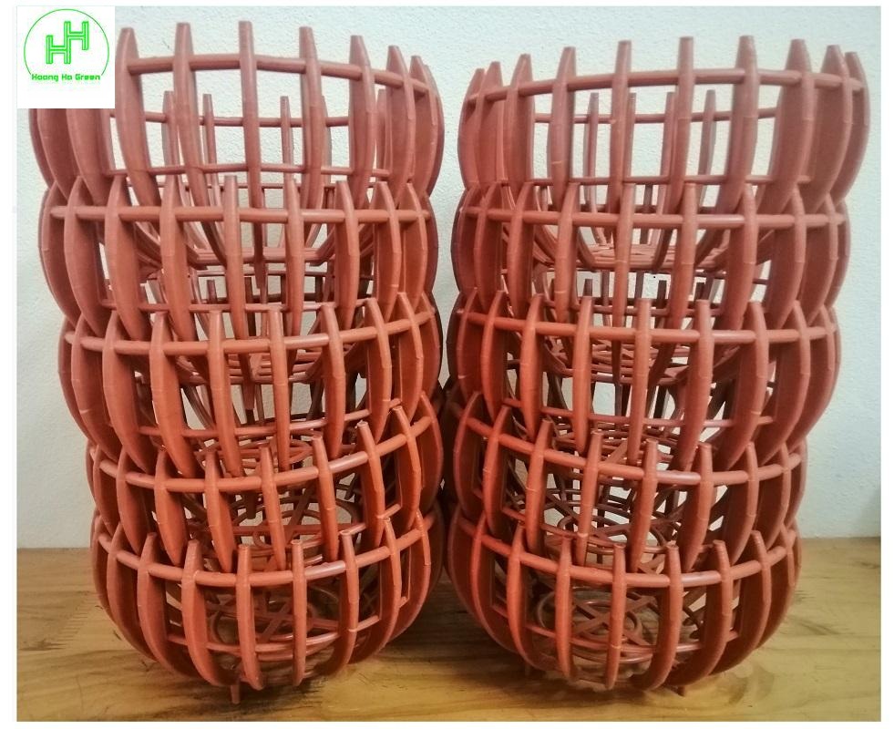10 Chậu nhựa Giả Bí trồng Lan Fi20 - Màu cam