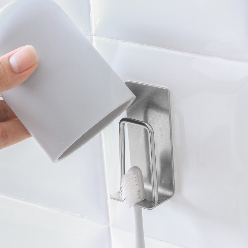 Giá đỡ bàn chải đánh răng bằng thép không gỉ dày, giá treo tường cho cốc nước rửa miệng, giá lưu trữ trong phòng tắm, giá đỡ bàn chải đánh răng, giá treo c