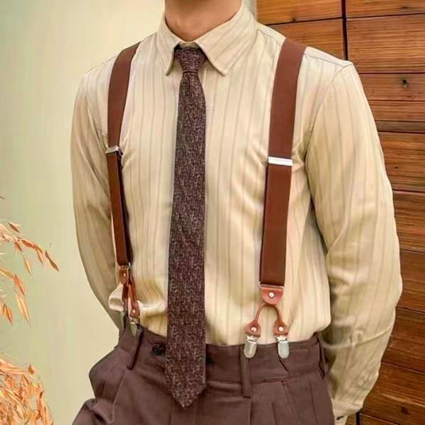 Suspender / dây đai chữ y 6 đầu kẹp cho nam / dây yếm đeo quần classic gentlement style bản 3.5cm