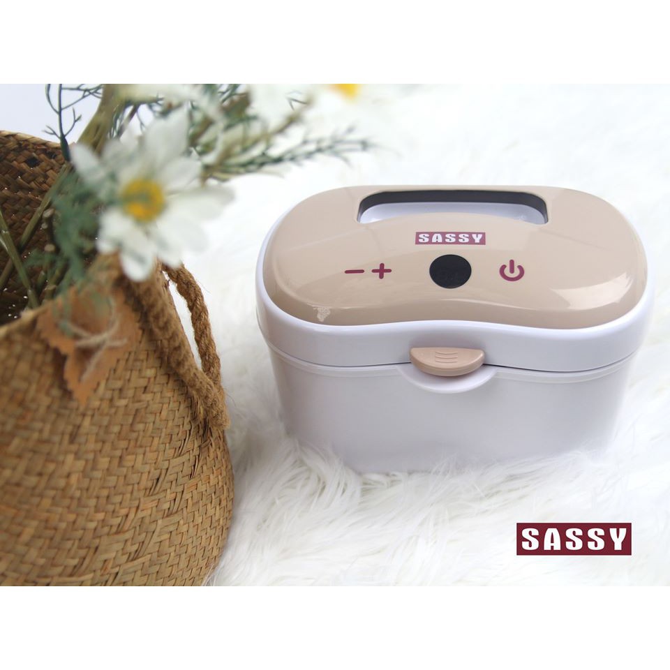Đồ dùng sơ sinh - Máy làm ấm khăn ướt - giữ ấm tự động điều chỉnh nhiệt Sassy - SS-002 - có lò xo đẩy giấy lên