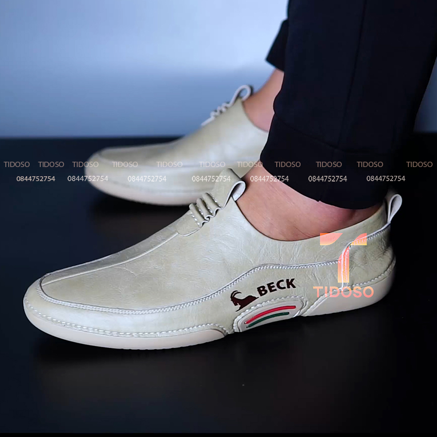 Giày nam giày lười giày da bò thật đế cao su non khâu chỉ siêu bền, dễ phối đồ , sang trọng cao cấp - bảo hành 3 năm