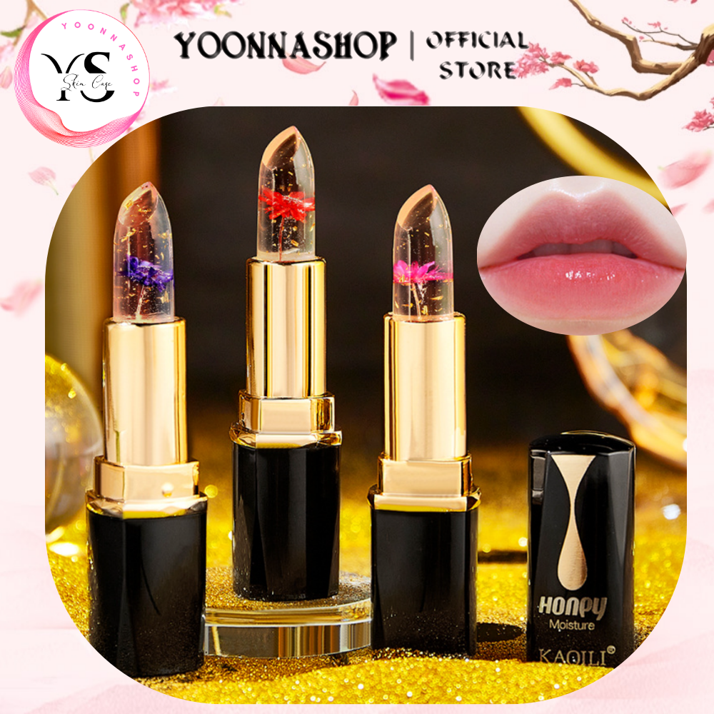  Son dưỡng môi dạng thạch trong suốt KAQILI son môi đổi màu lâu trôi A2956 