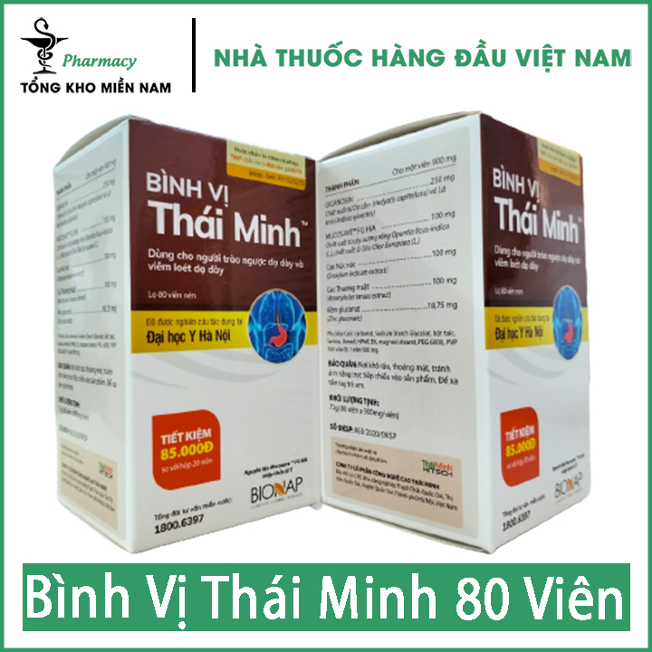 Bình Vị Thái Minh 80 viên - Bảo vệ niêm mạc dạ dày , Tổng kho miền nam