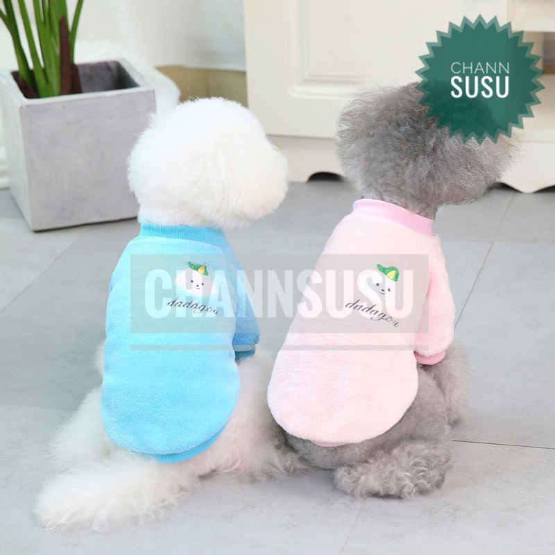 ÁO THÚ CƯNG - Áo Dadagou lông nhung mịn 2 chân không mũ cho chó mèo thú cưng