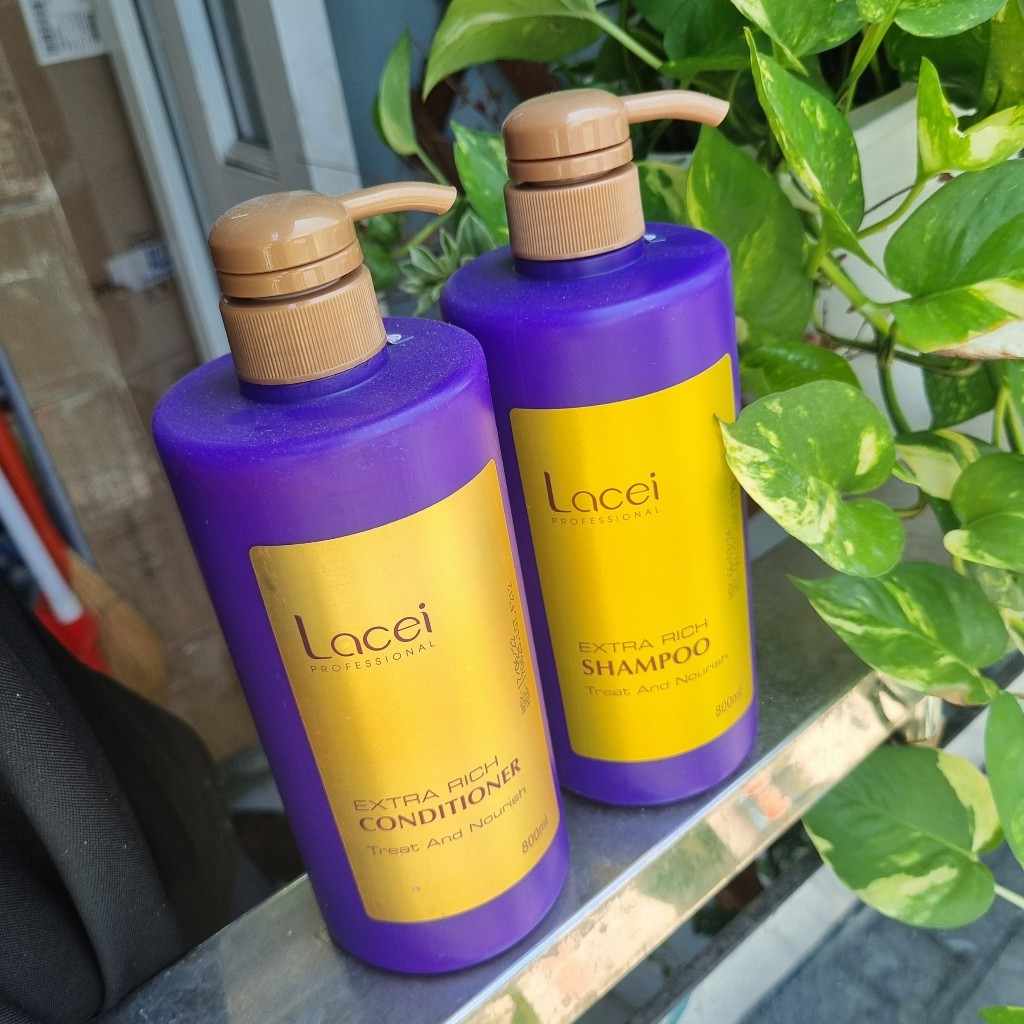 Bộ dầu gội, xả, hấp, xịt dưỡng suôn mượt tóc Lacei tím Extra Rich Nourishing 800ML