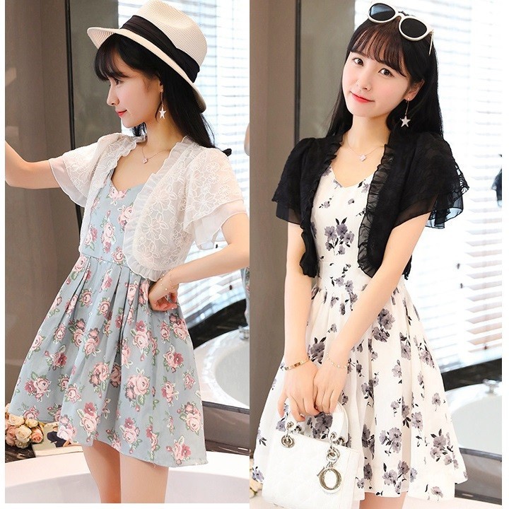 Áo khoác ren lửng phối tay 2 lớp - đi chơi - đi tiệc - công sở - dạo phố