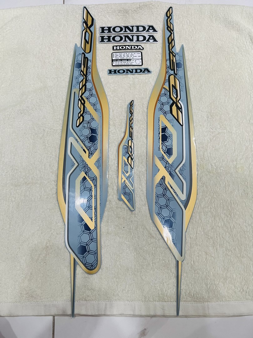 Bộ tem decal dán xe máy honda wave a 2020 2021 wave anpha wave alpha màu xanh xi măng siêu đẹp