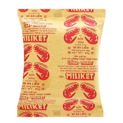 ◆✎❒ mì giấy miliket 4 tôm/ bốn tôm gói 80g