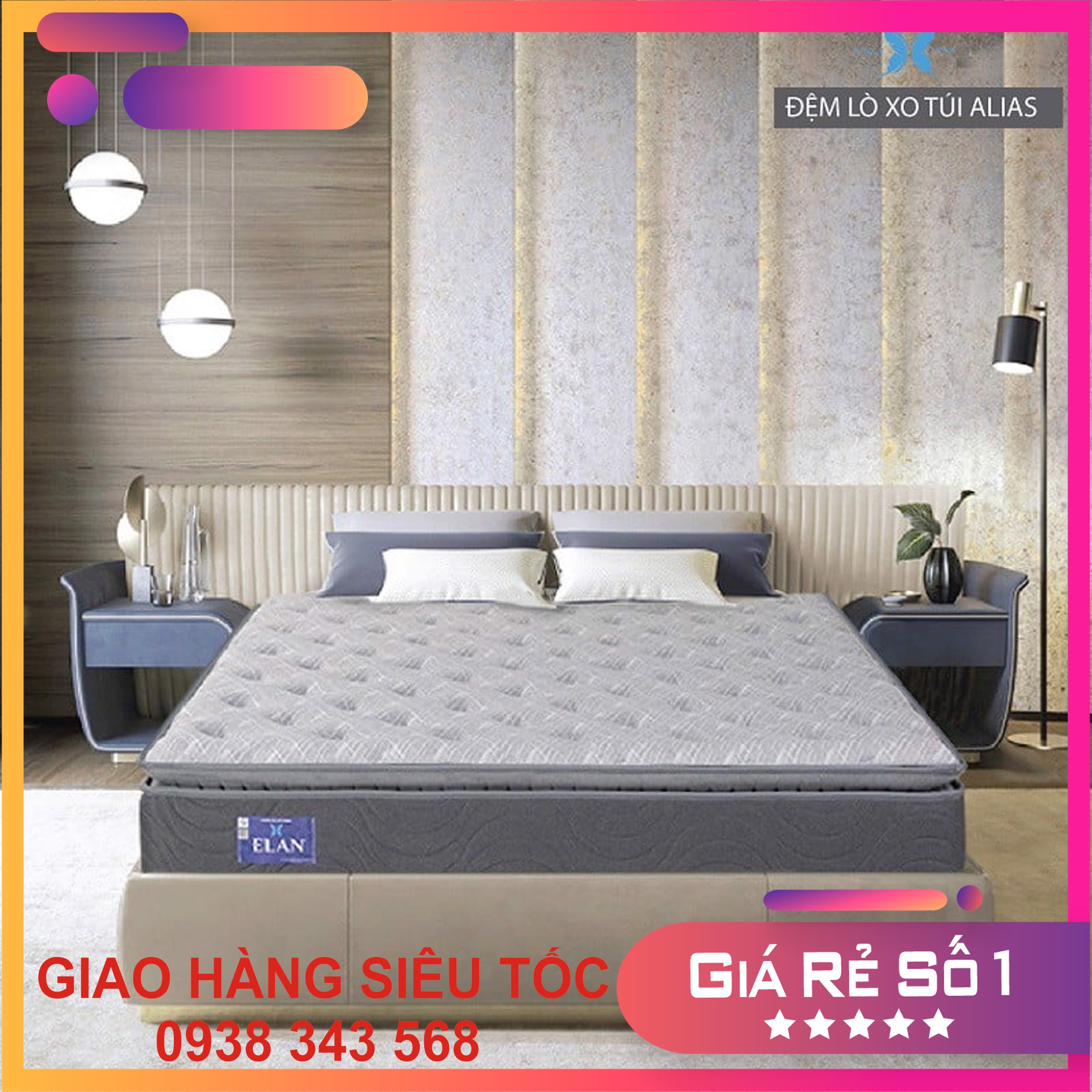 Đệm cao 31cm - Đệm lò xo Elan Alias S2 dày 31cm có lớp tăng tiện nghi tiêu chuẩn khách sạn cao cấp
