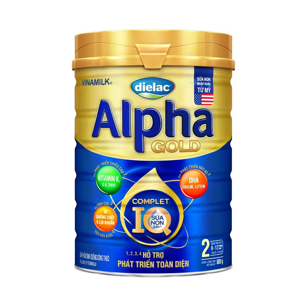Sữa bột dielac alpha gold iq 2 850g