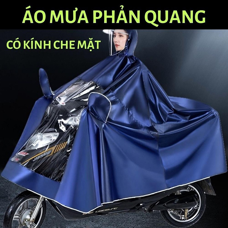 Áo mưa phản quang bao gương có kính che mặt 40-80kg