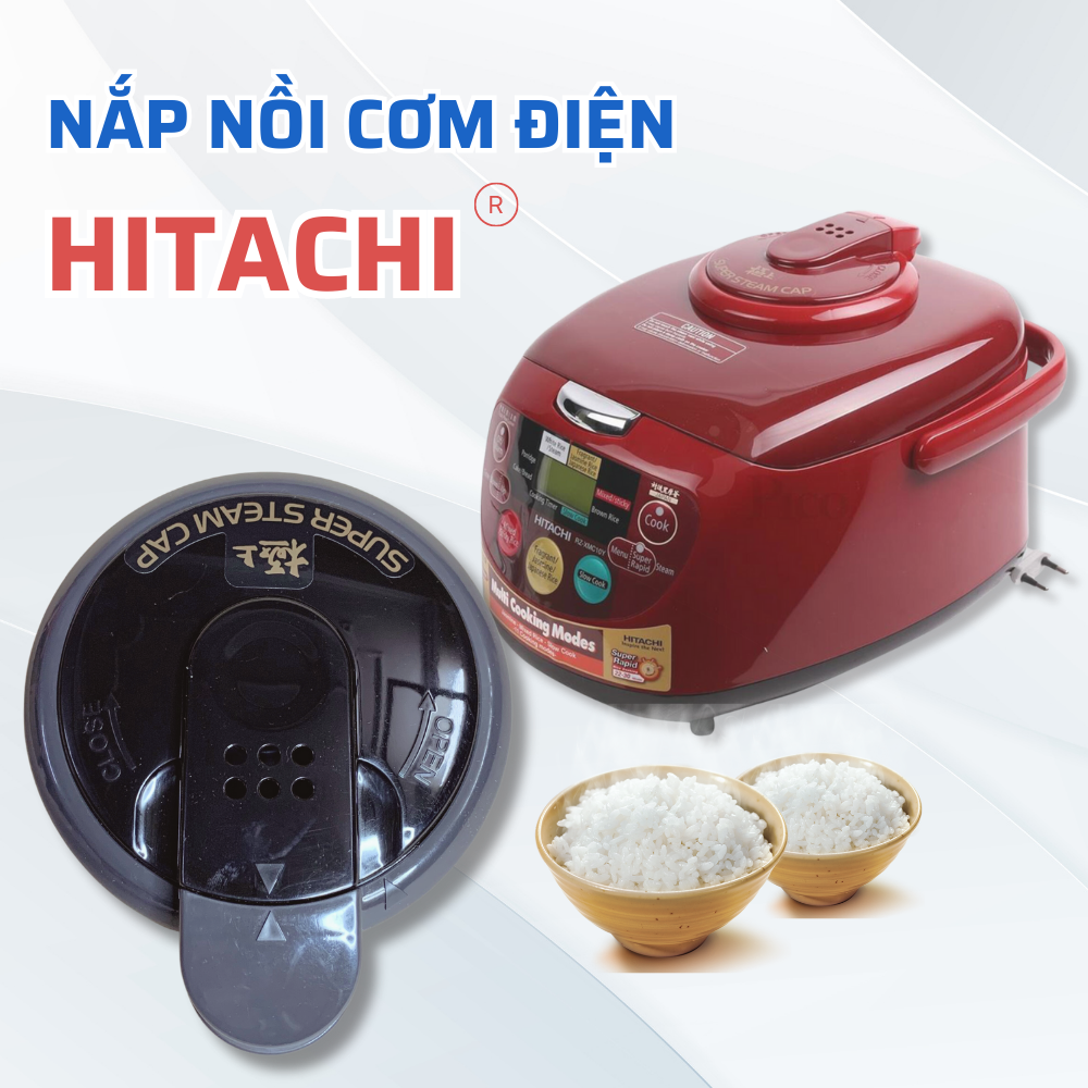Nắp nồi cơm điện hitachi chuẩn theo máy, nắp thoát hơi nồi cơm điện kèm gioăng cao su van hơi nồi cơm