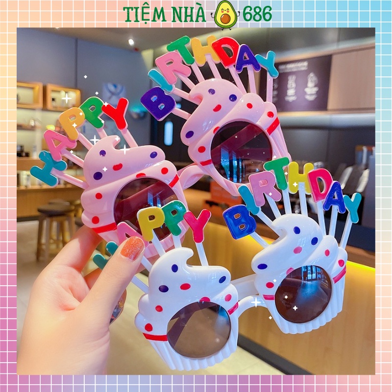 Kính mắt chúc mừng sinh nhật , gọng kính chữ HAPPY BIRTH DAY - Tiệm Nhà Bơ 686