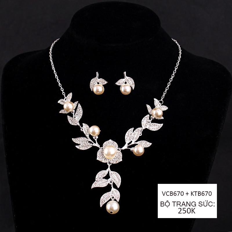 [SIÊU RẺ] BỘ TRANG SỨC HỢP KIM XI MẠ BẠC LÁ ĐIỂM NGỌC TRAI ĐÍNH ĐÁ TINH TẾ NỔI BẬT - TRANG SỨC THỜI TRANG PHONG CÁCH HÀN QUỐC - TRANG SỨC XI MẠ BẠC CAO CẤP SANG TRONG QUÍ PHÁI - CAM KẾT SẢN PHẨM CHẤT LƯỢNG ĐỘ BỀN CAO