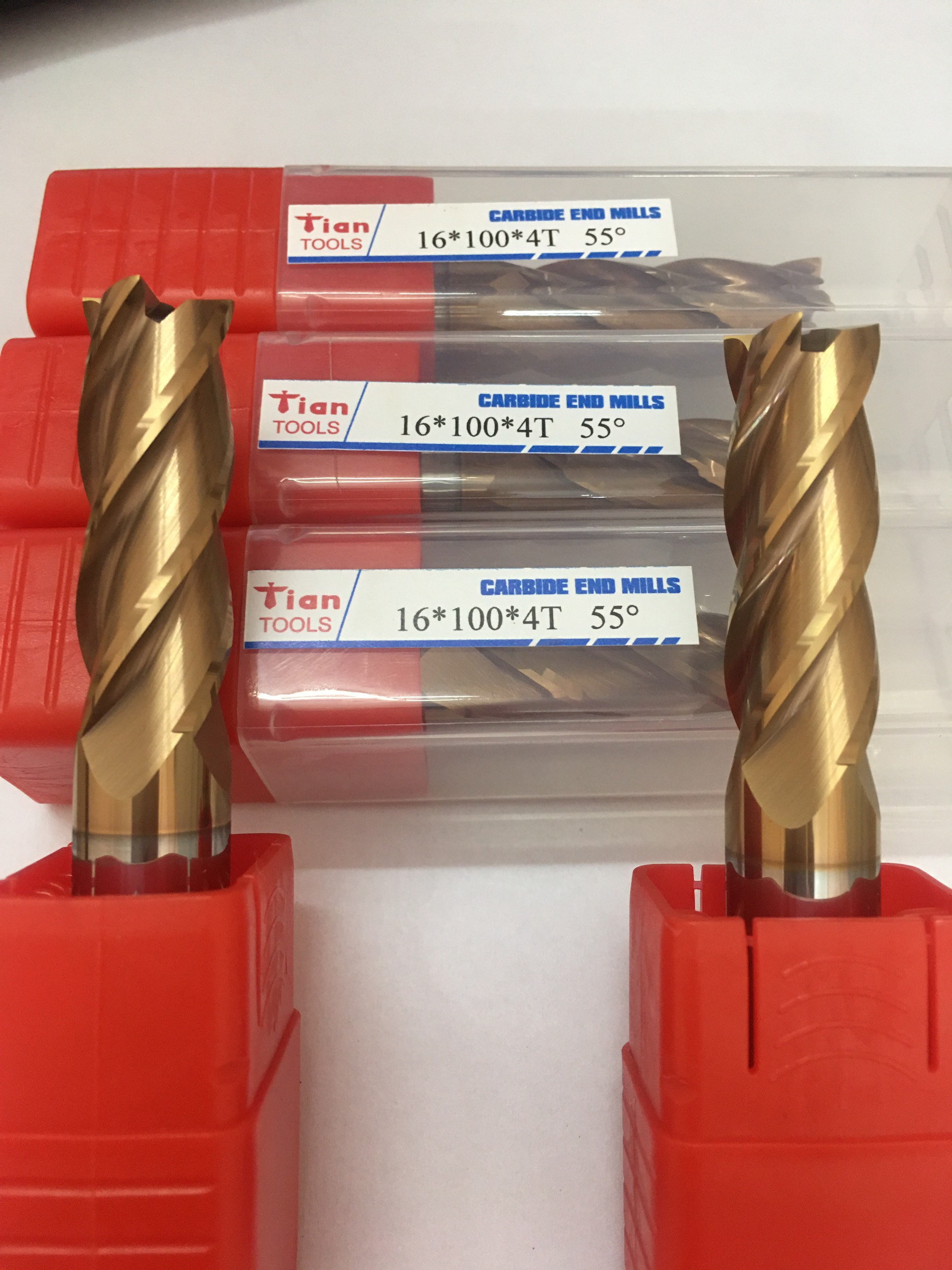 Ø16: Dao phay thép D16 - Dài 100mm - 4 Me - Dao phay ngón gia công Thép và Inox, từ 55HRC trở xuống.