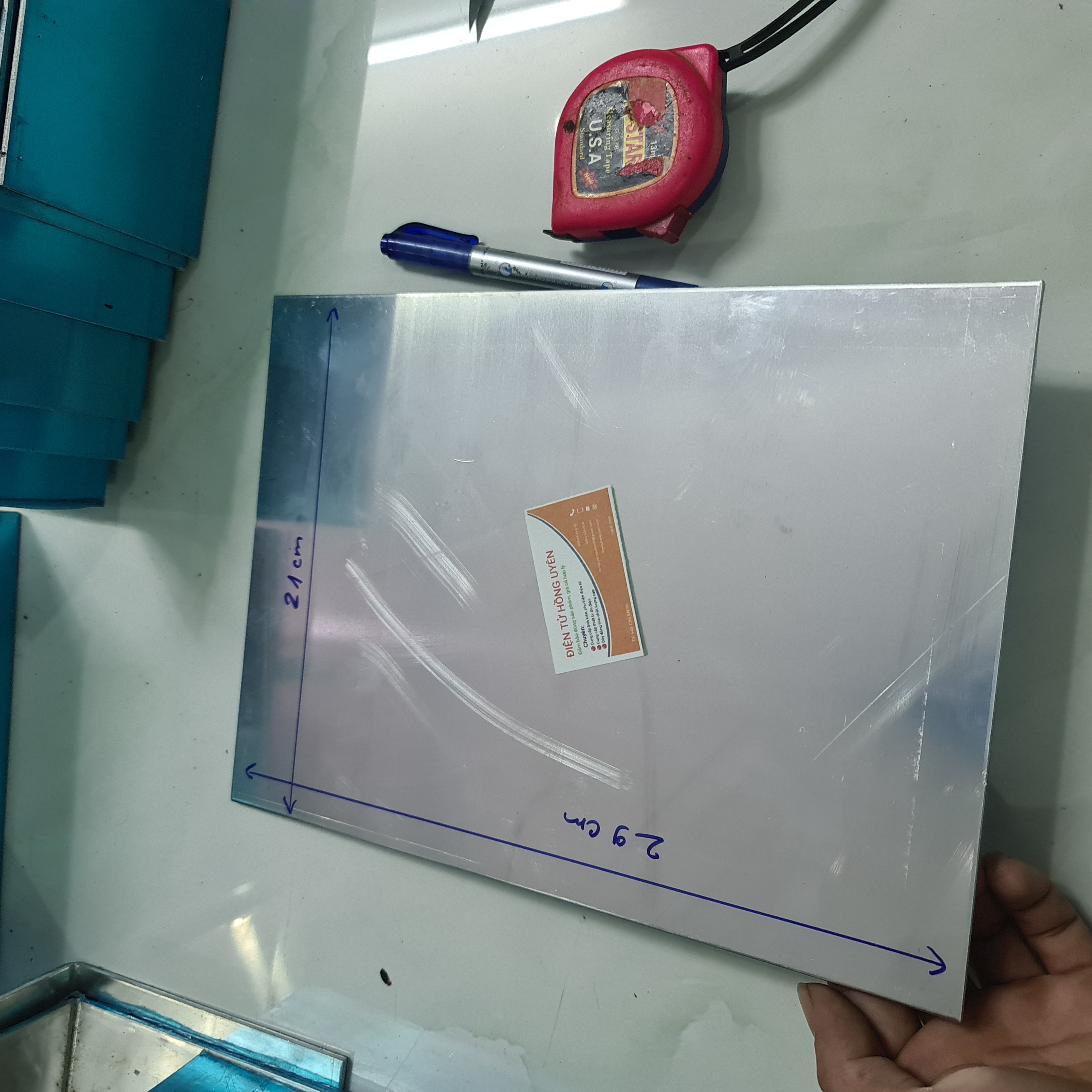 Tấm nhôm 290x210 mm Dày 3 Li Được chặt CNC cực chuẩn. Nhôm tấm giải nhiệt sò Làm máy cơ, DY...