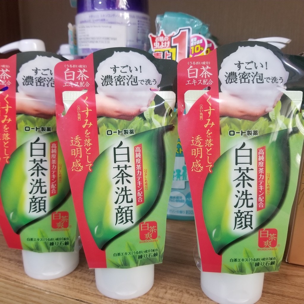 [HCM]Sữa Rửa Mặt Trà Xanh Rohto Shirochasou Green Tea Foam 120g – Nhật Bản