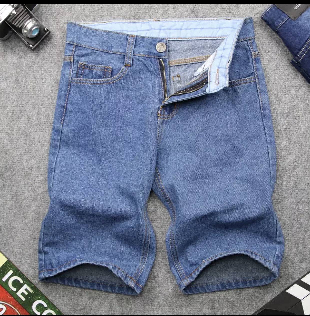 [HCM] quần short jean nam ống suông CAO CẤP SIZE 45KG ĐẾN 85KG TMS07