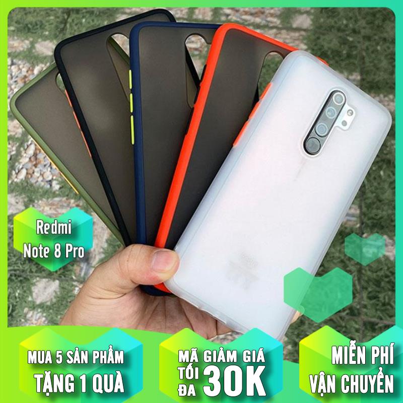 Ốp lưng cho Xiaomi Redmi Note 8 Pro trong nhám viền màu
