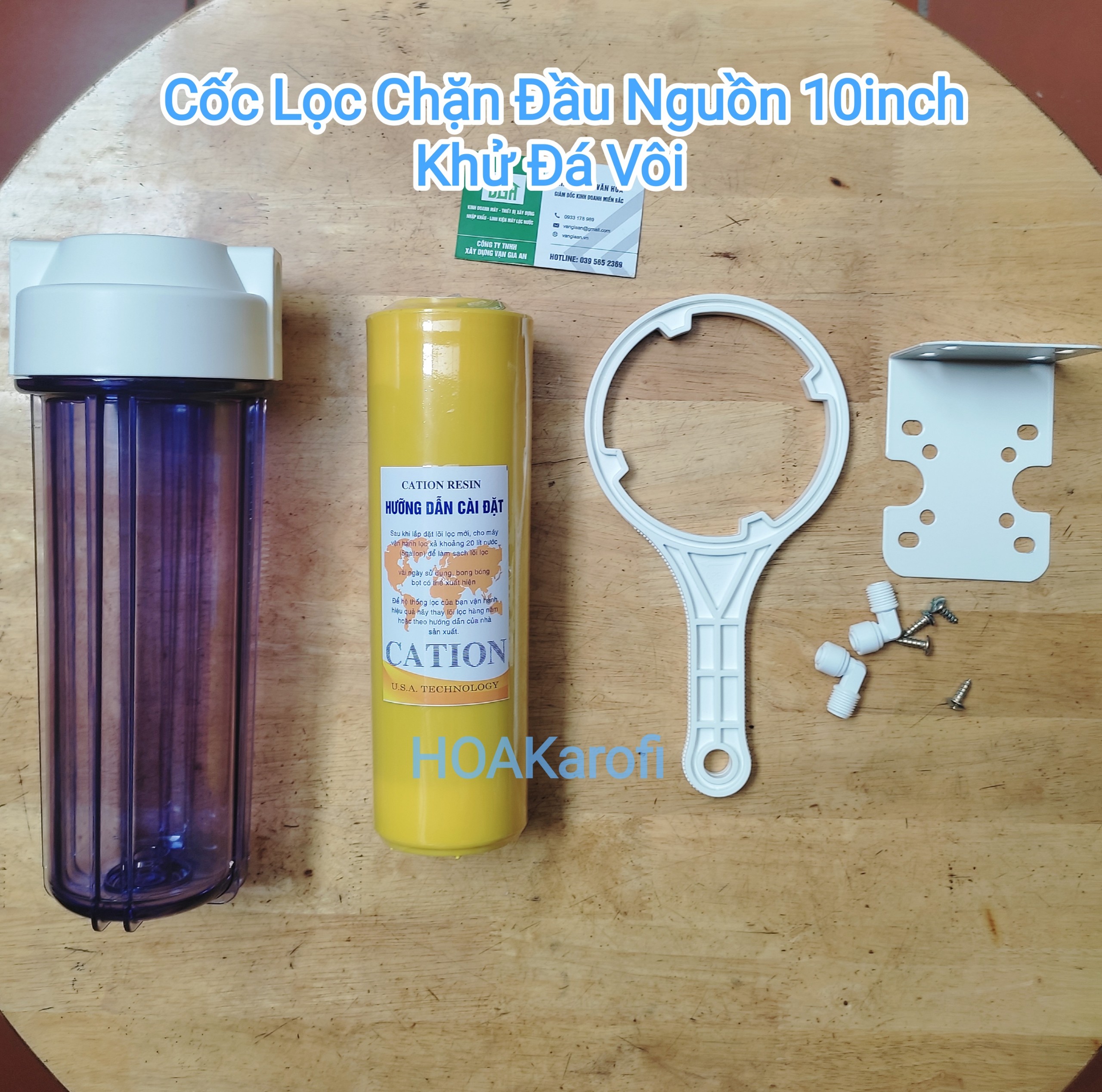Cốc lọc đầu nguồn 10 inch khử đá vôi - bộ làm mềm nước