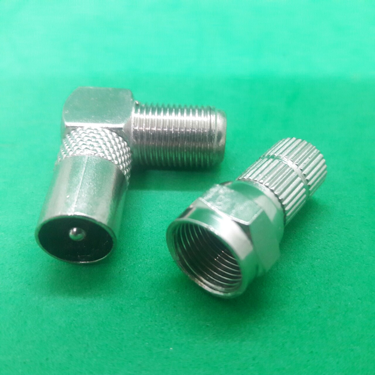 [Combo] đầu cắm TV jack cắm truyền hình cáp đầu cáp TV bẻ góc L ( đầu cắm TV L + đầu xoáy ) - Điện Việt