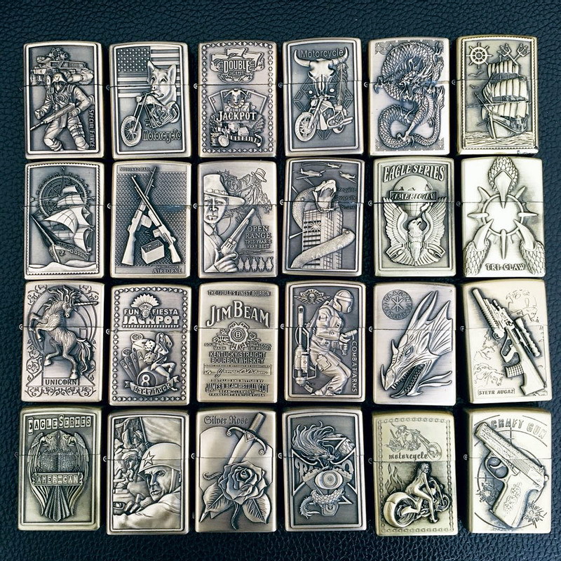 [XẢ KHO] Bật Lửa Hột Quẹt Zippo Sưu Tầm Vàng Đồng Nhiều Hình Giao Ngẫu Nhiên - Xài Xăng Đá Hộp Quẹt Độc Lạ