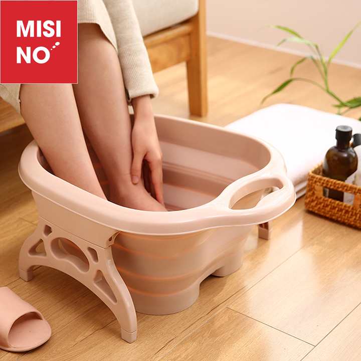 Chậu sục ngâm chân gấp gọn MISINO kèm dụng cụ Massage