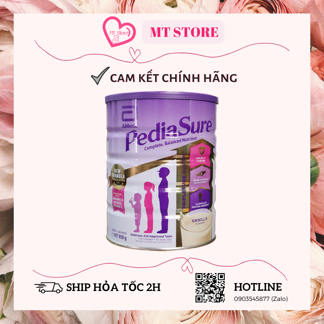 💕mẫu mới💕 sữa pediasure nắp tím hộp 850g