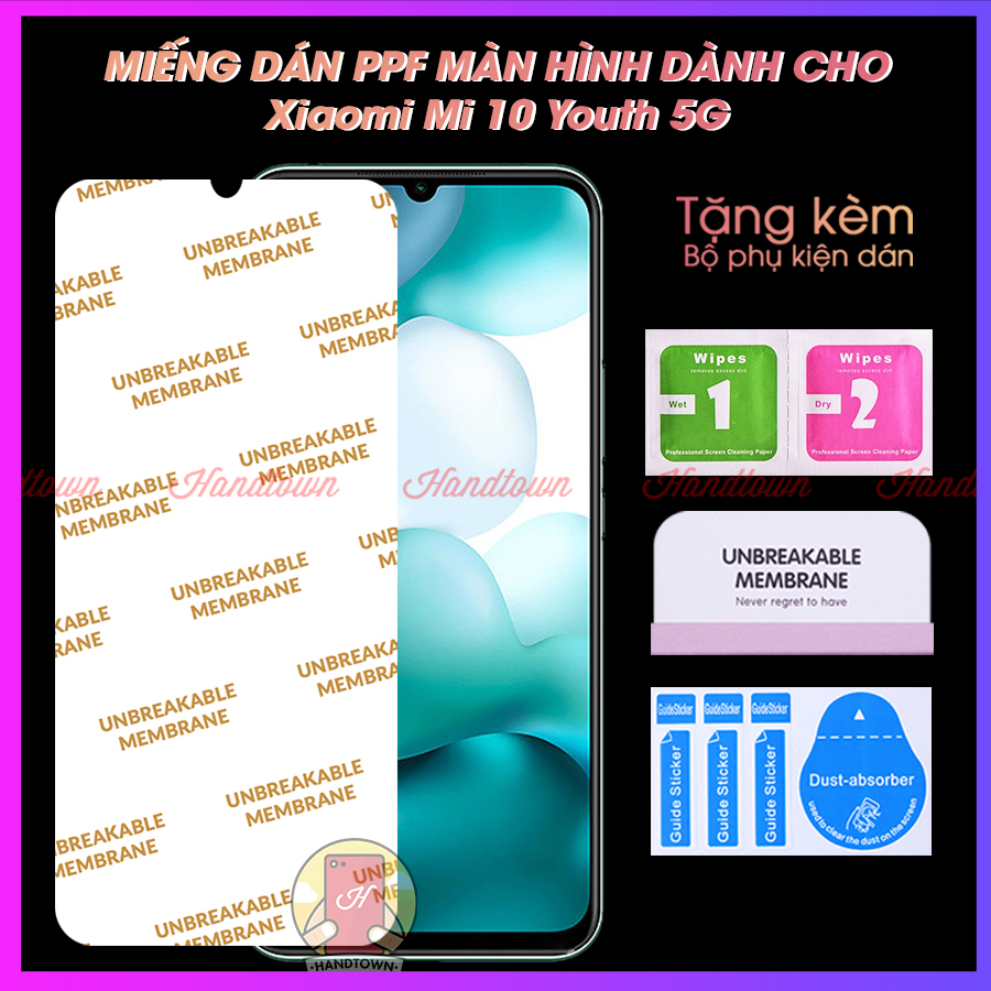 Miếng dán màn hình ppf xiaomi mi 10 youth 5g mi 10 lite 5g chống va đập siêu trong suốt