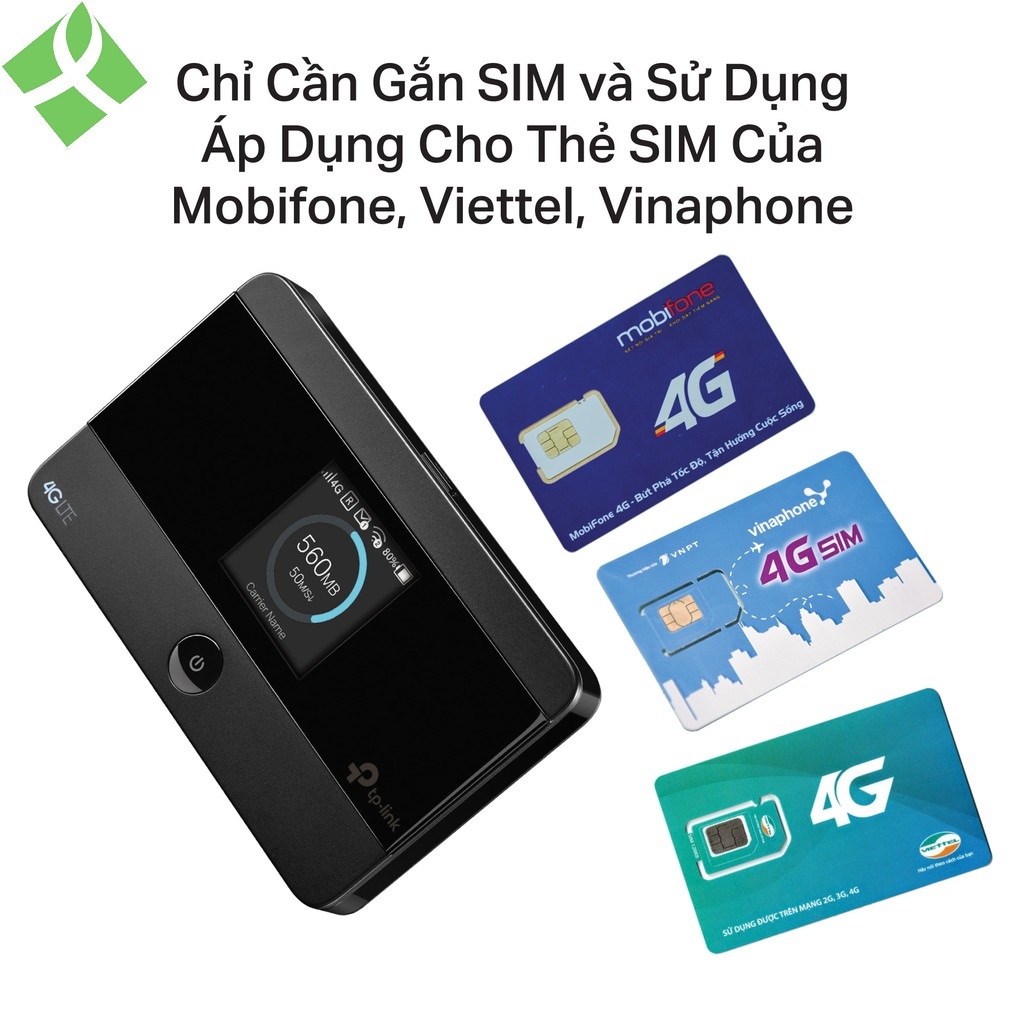 Bộ phát wifi di động tp-link m7350 từ sim 3g 4g lte 150mbps, pin 2000mah - hàng chính hãng