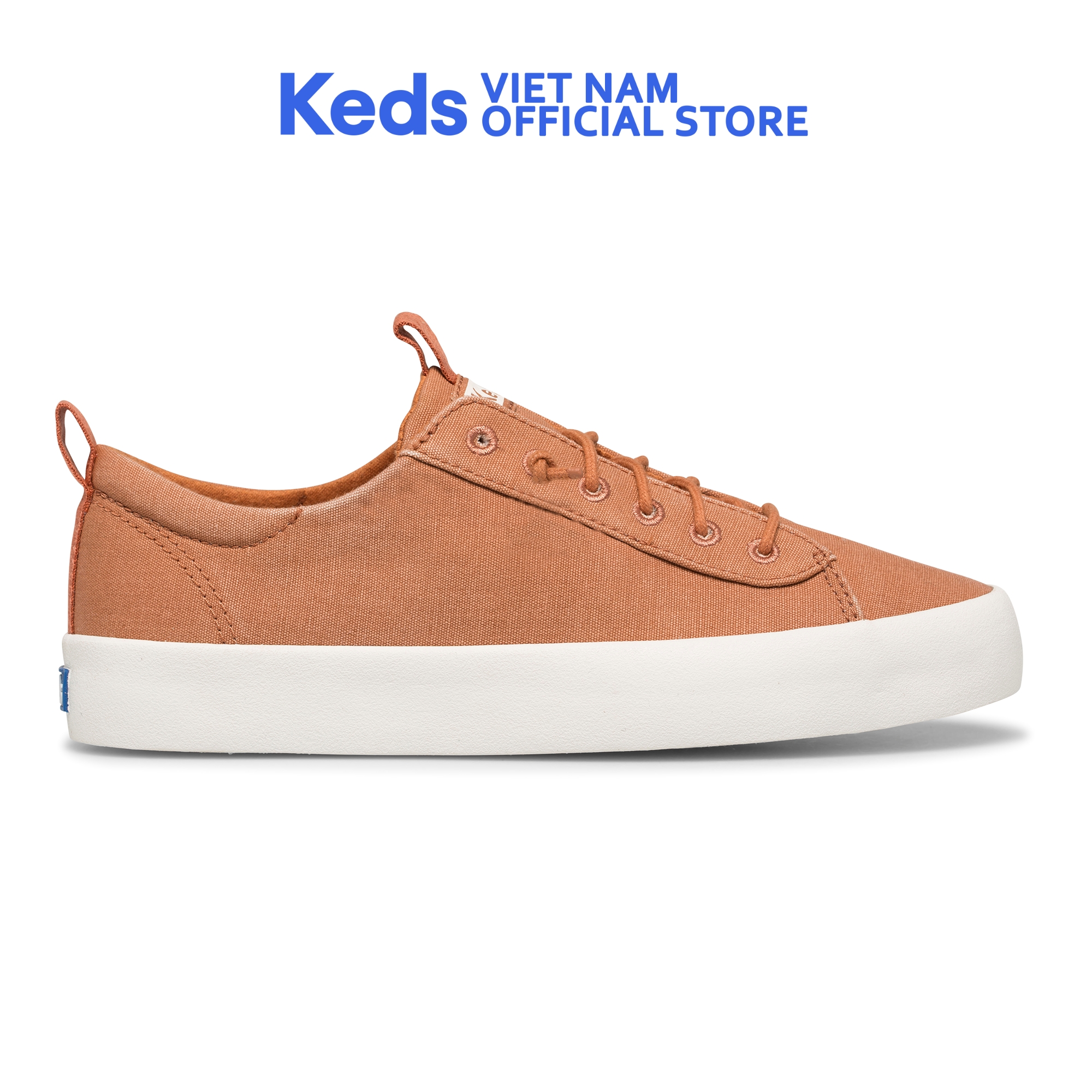 Giày lười slip on keds nữ - kickback organic cotton burnt red - kd065480