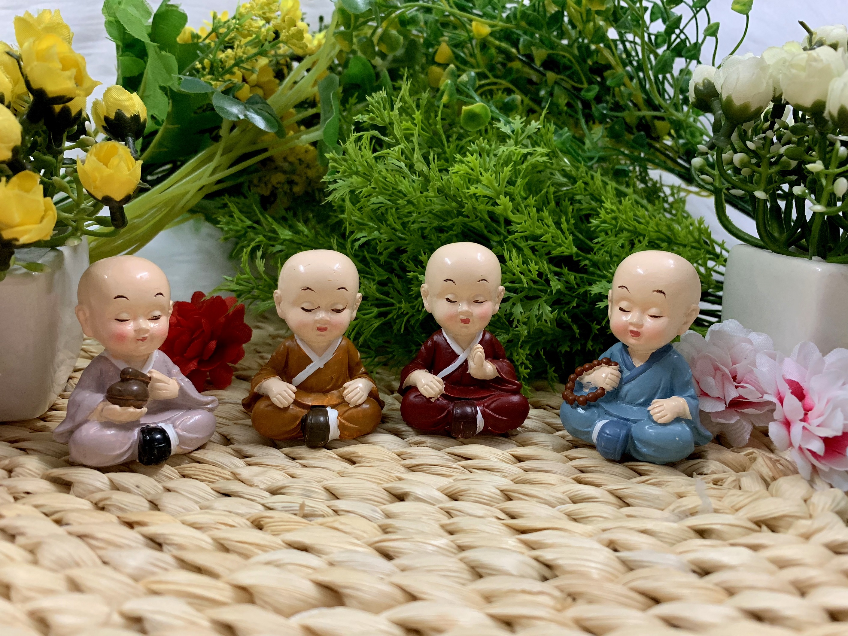 [HCM]Bộ 4 tượng chú tiểu tịnh tâm ( Mẫu độc quyền )