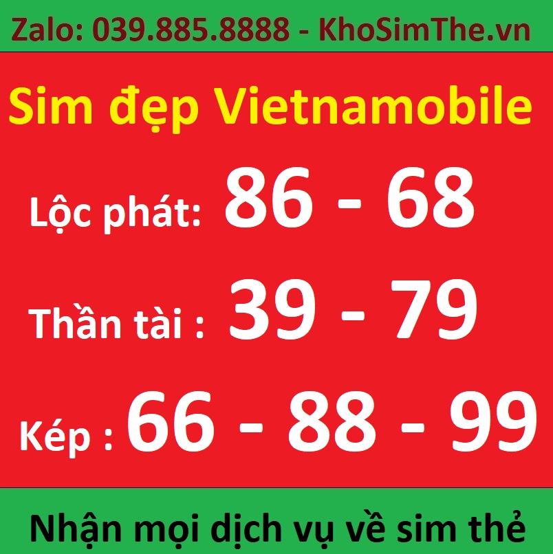 Sim số đẹp Vietnamobile giá 99k, sim đẹp vietnamobile, sim vietnamobile đẹp