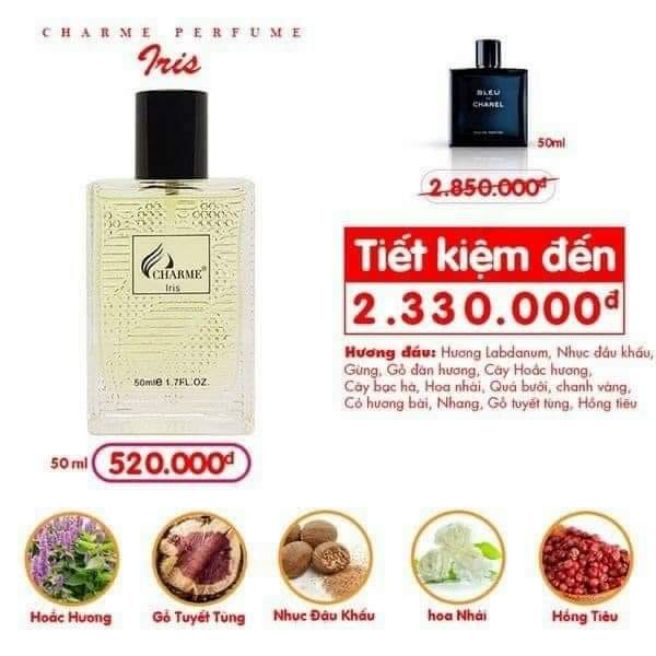 Nước hoa nam iris 50ml