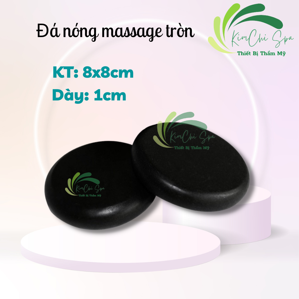 Combo 10 Đá nóng massage 8x8cm cho spa | Đá nóng massage body viên tròn