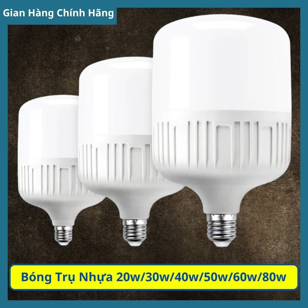  【80W BÓNG ĐÈN LED TRỤ 20w 30w 40w 50w 60w 80w BÚP TRỤ T - Siêu Sáng Tiết Kiệm Điện Thân Kín Chống Nước 