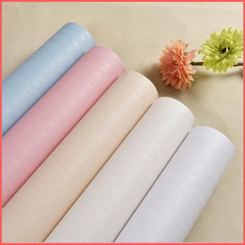 Giấy dán tường 1 màu vân sợi chỉ có keo sẵn khổ rộng 45cm (giá 1 mét dài), giấy dán tường một màu, giấy dán tường phòng khách 1 màu, giấy decal dán tường 1 màu, giấy dán tường phòng ngủ một màu - Elise shop