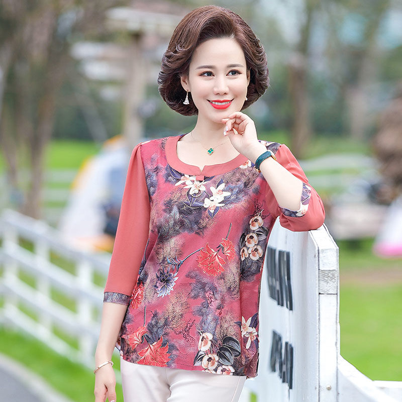 ÁO CHO NỮ TRUNG NIÊN - ÁO SƠ MI  HOA TAY VOAN TRUNG NIÊN KIỂU DÁNG SANG TRỌNG