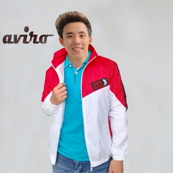 Áo khoác dù nam, nữ phối màu không nón logo thiêu avr
