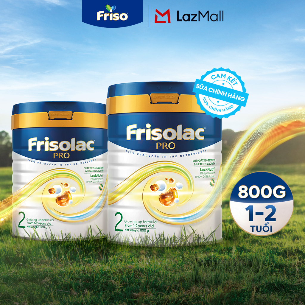 Combo 2 Lon Sữa Bột Frisolac Pro 2 800G cho trẻ từ 1-2 tuổi