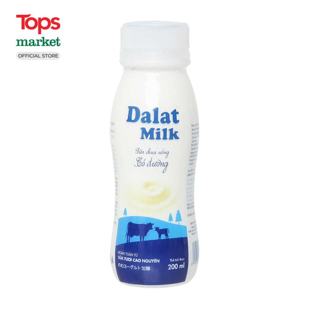 Sữa Chua Uống Dalat Milk Có Đường 200ML - Siêu Thị Tops Market