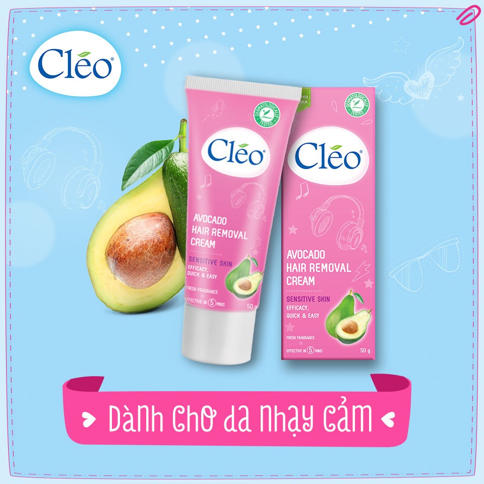 Kem tẩy lông chiết xuất bơ cléo dành cho da nhạy cảm 50g - 8936032232015