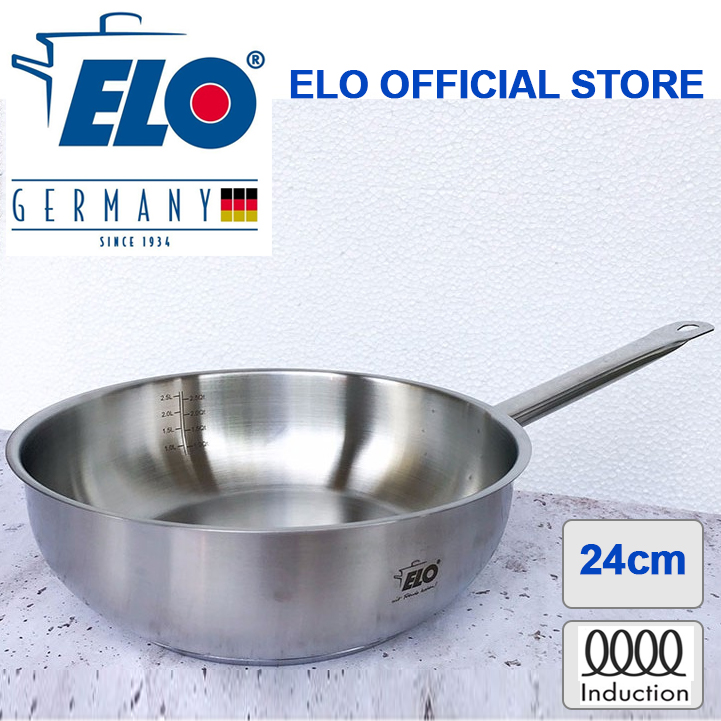 Chảo Xào inox Sâu Lòng Elo Profi Cuisine 24cm dùng được bếp từ nhập khẩu Đức - Hàng chính hãng
