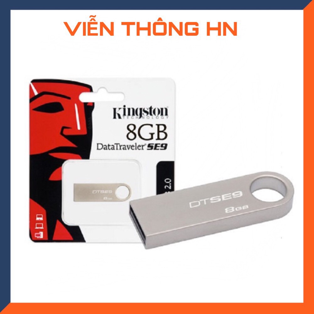 USB 2.0 Kingston data traveler se9 8gb  - dung lượng thực  ứng dụng cho cho laptop máy tính ...