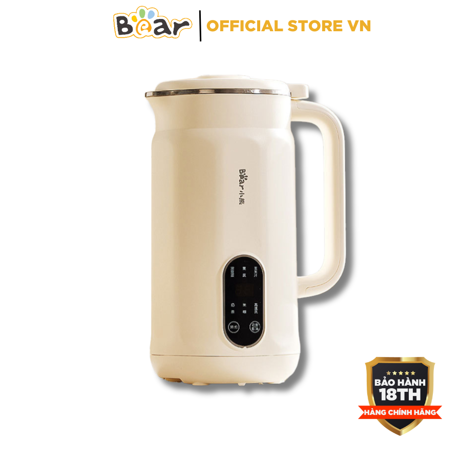 Máy làm sữa hạt mini 0.6L Bear DJJ-D05D6, 500W, 8 Lưỡi inox, Nấu sữa đậu nành, xay sinh tố, ngũ cốc, BH 18 Tháng