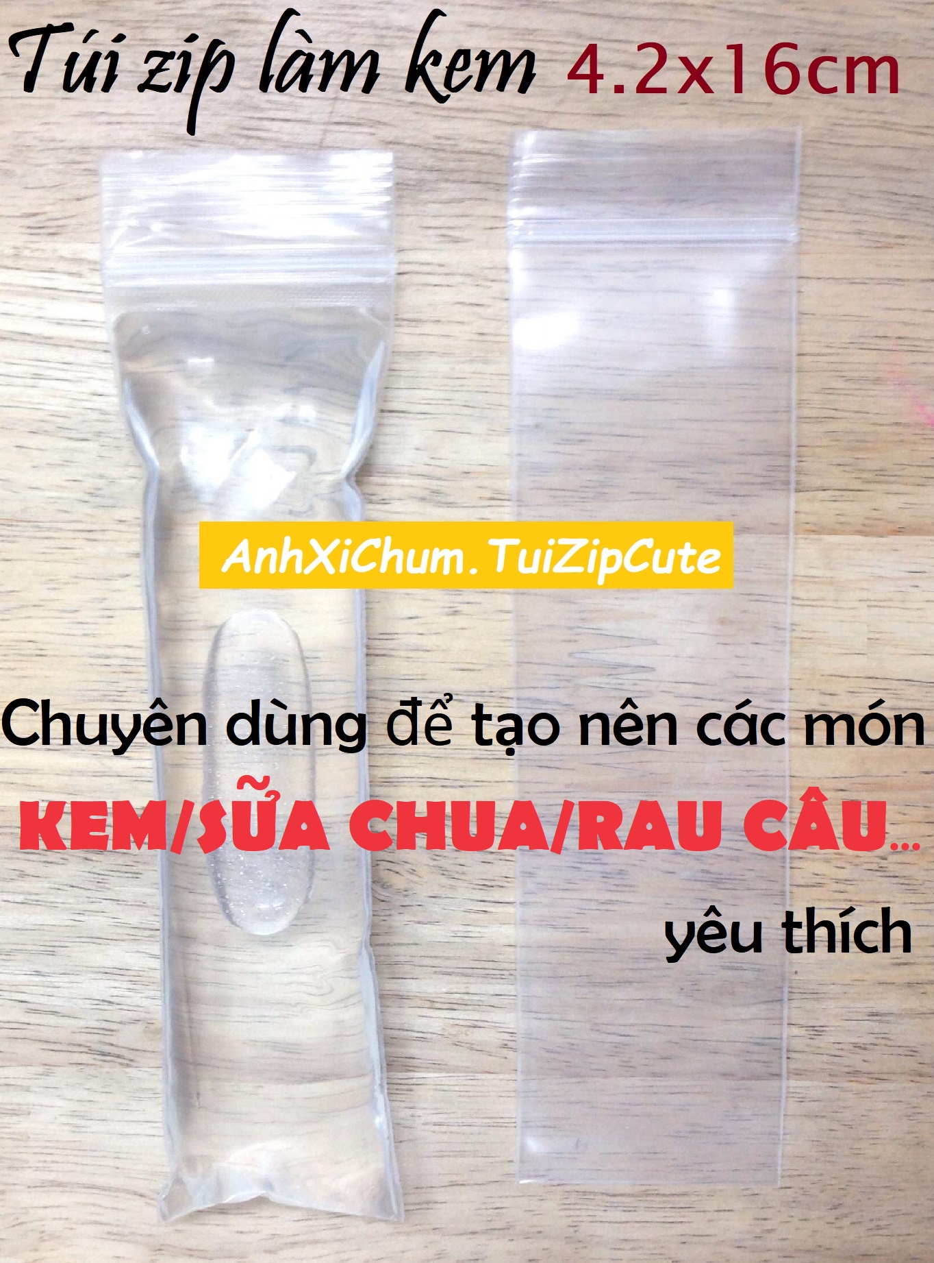 [HCM]Túi zip làm kem/sữa chua/rau câu(đông sương) tại nhà tiện dụng - 1kg