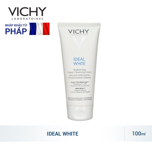Sữa Rửa Mặt Tạo Bọt Vichy Dưỡng Sáng Da Ideal White Brightening Deep 100ml